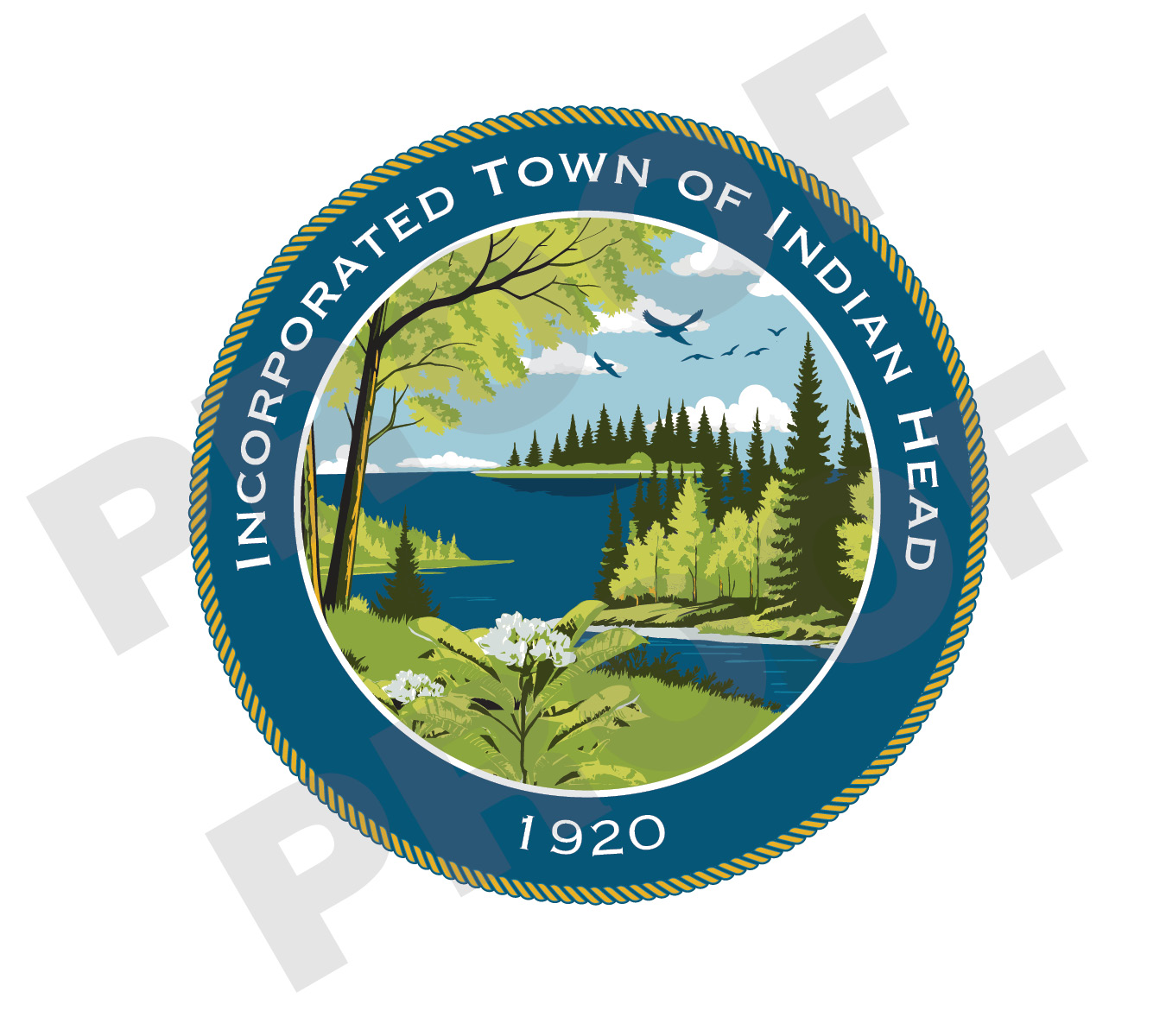 Proposed town seal, proof artwork